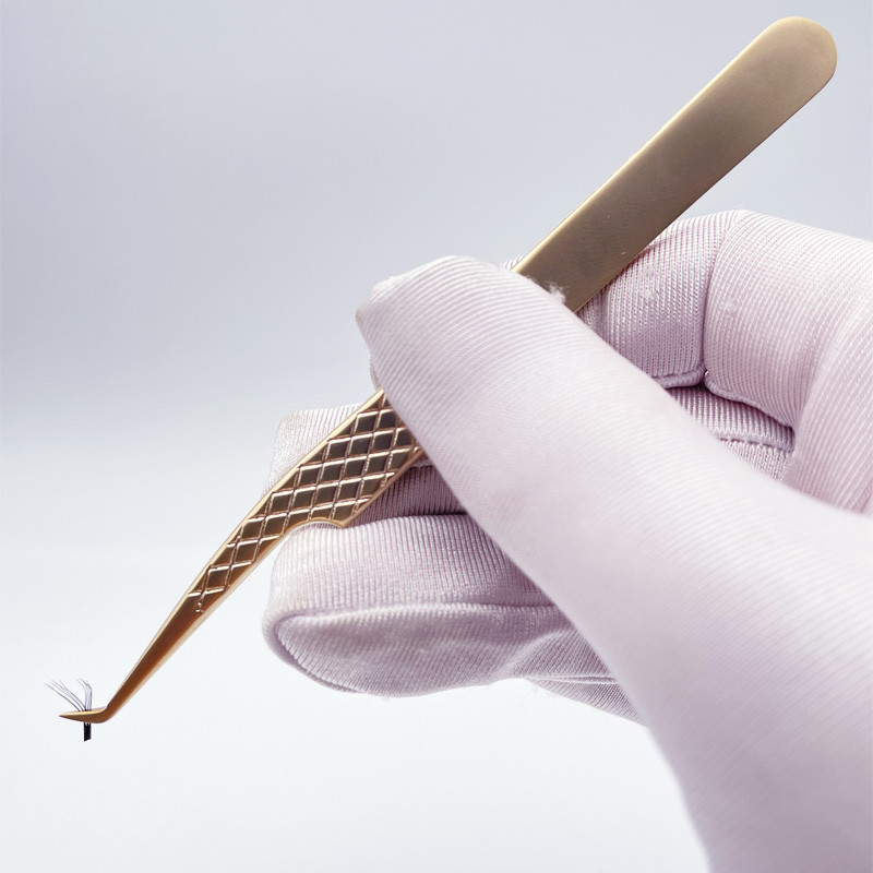 1PC Pensetă pentru gene false de precizie, pentru extensie de gene, agrafe pentru unghii de aur perlat, instrumente de machiaj pentru frumusețe, accesorii