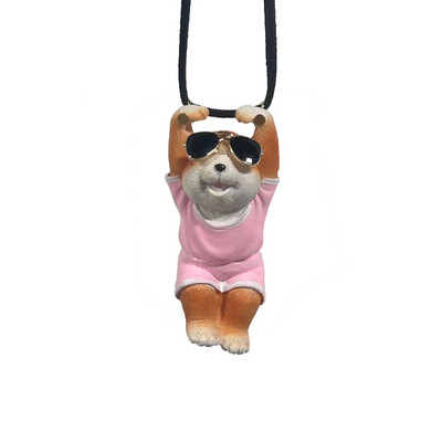 2023 Ρητίνη δαχτυλίδι κουνέλι Αξεσουάρ αυτοκινήτου Sports Rabbit Car Κρεμαστό καθρέφτη οπισθοπορείας Animal Model Κρεμαστό Κρεμαστό Δώρο γενεθλίων