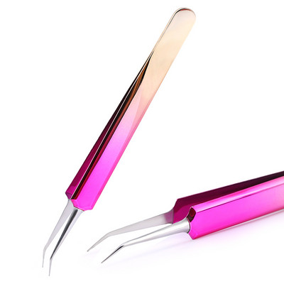 Pensete din oțel inoxidabil Multicolore pentru extensia genelor Set de pensete pentru extensia genelor de înaltă precizie Instrumente de machiaj cu vârf subțire