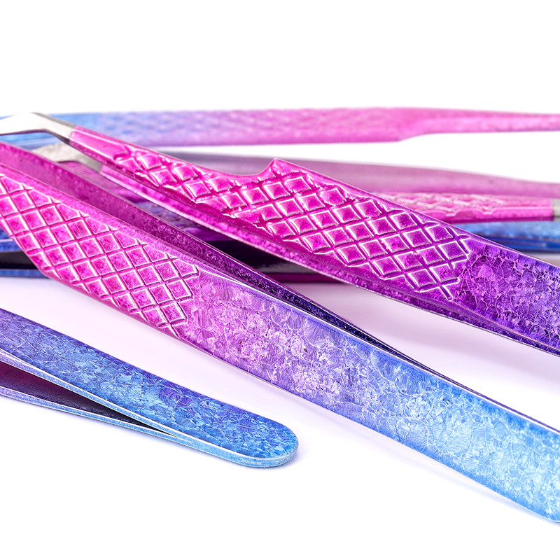 Uued ripsmepikenduspintsetid gradient jäälill roostevabast terasest mittemagnetilised kulmupintsetid volüümi meigitööriistad tarvikud