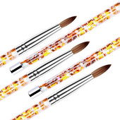 Najlonska četka za kosu i nokte Svjetlucava ručka sa šljokicama Kolinsky Akrilna četka Olovka Nail Gel Builder Alati za crtanje