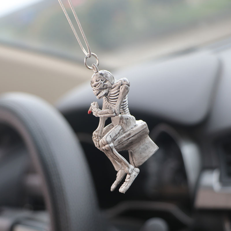 PVC Halloween Paște Motocicletă Schelet Accesorii Auto Skateboard Craniu Auto Oglindă Retrovizoare Pandantiv Creativ Craniu Decorare