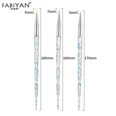Πινέλα νυχιών Μανικιούρ Ακρυλικό Liner Ζωγραφική Σχέδιο Flower Pen UV Gel Extension Σετ κομμωτηρίου Διάφανο Glitter