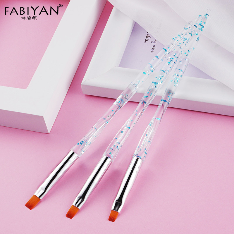 Πινέλα νυχιών Μανικιούρ Ακρυλικό Liner Ζωγραφική Σχέδιο Flower Pen UV Gel Extension Σετ κομμωτηρίου Διάφανο Glitter