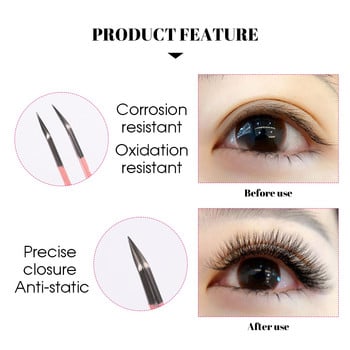 Εργαλεία μακιγιάζ Fiber Tips Eyelash Extensionl Tweezers Professional Lash Perfect Grip Tweezer Προμηθευτής Χονδρικής Wendy Lashes