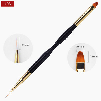1Pcs Brush Manicure Dual End Uv Gel Nail Art Brush Set 7/9/11mm Extension Creating Gradient French Liner Drawing Liner Manicure