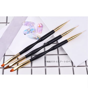 1Pcs Brush Manicure Dual End Uv Gel Nail Art Brush Set 7/9/11mm Extension Creating Gradient French Liner Drawing Liner Manicure