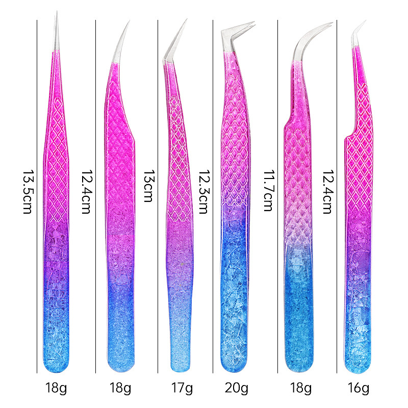 Eyelash Tweezer Ice Flower Αντιστατικό από ανοξείδωτο ατσάλι Superhard Tweezers Grafting Lash Extension Supplies Εργαλεία μακιγιάζ φρυδιών
