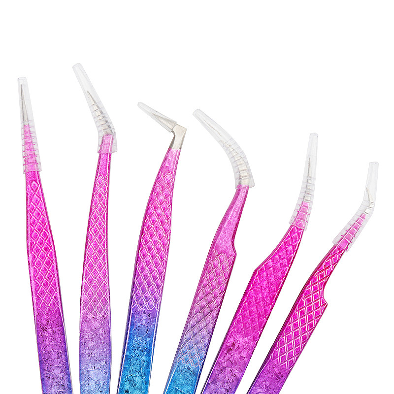 Eyelash Tweezer Ice Flower Αντιστατικό από ανοξείδωτο ατσάλι Superhard Tweezers Grafting Lash Extension Supplies Εργαλεία μακιγιάζ φρυδιών