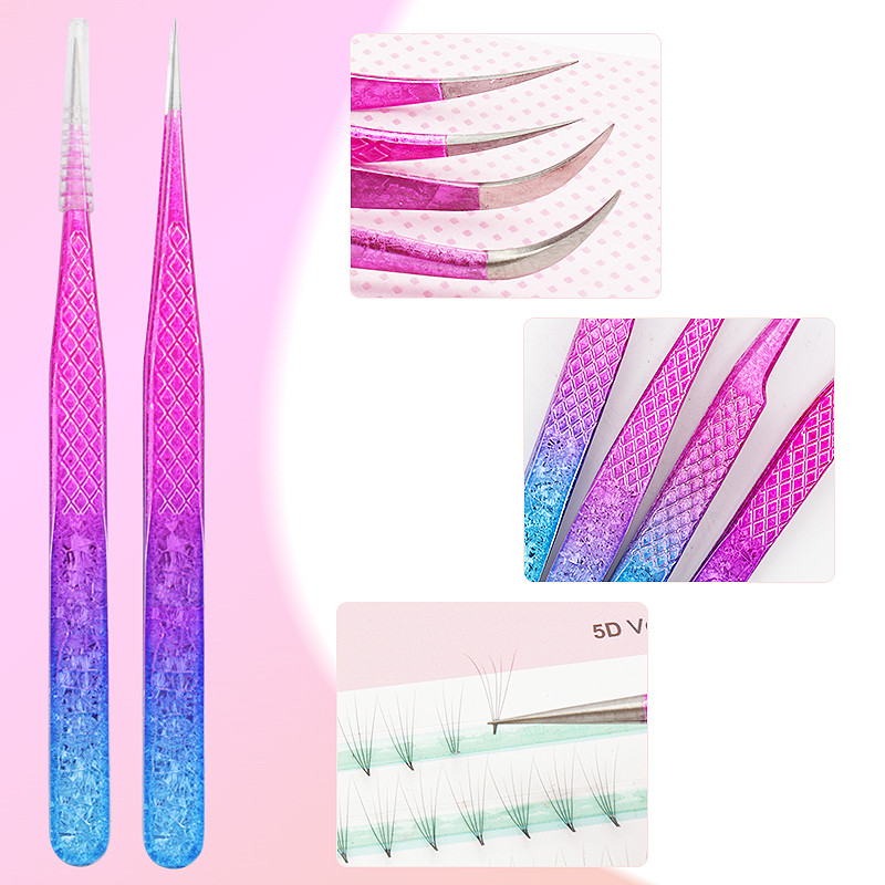Eyelash Tweezer Ice Flower Αντιστατικό από ανοξείδωτο ατσάλι Superhard Tweezers Grafting Lash Extension Supplies Εργαλεία μακιγιάζ φρυδιών
