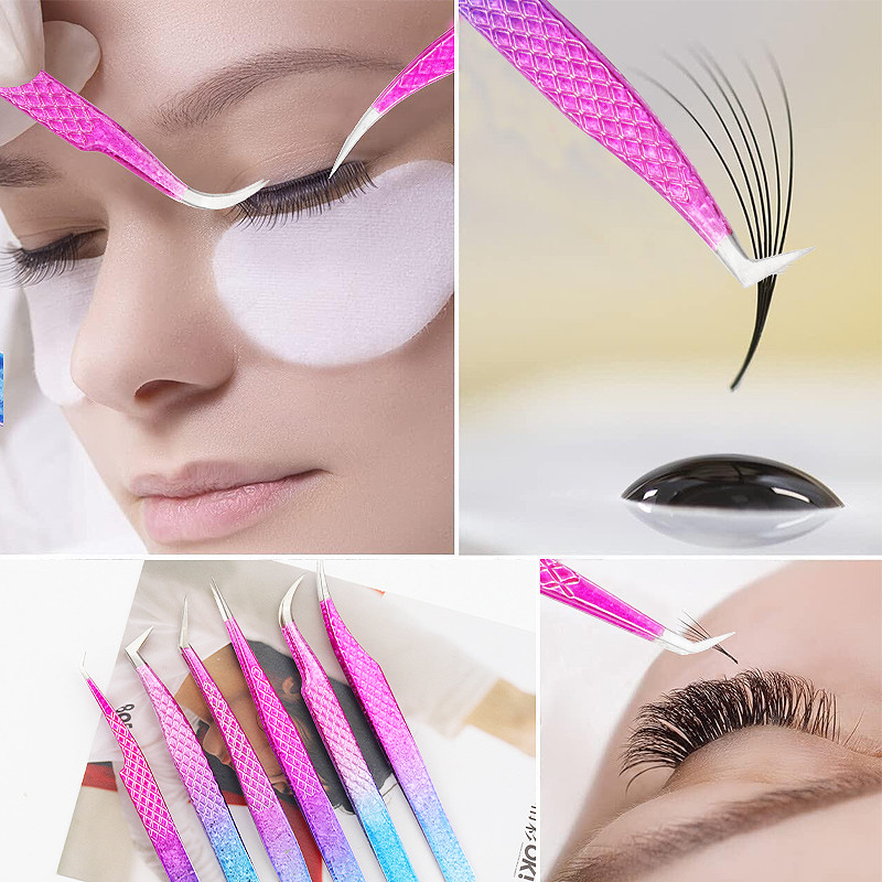 Eyelash Tweezer Ice Flower Αντιστατικό από ανοξείδωτο ατσάλι Superhard Tweezers Grafting Lash Extension Supplies Εργαλεία μακιγιάζ φρυδιών