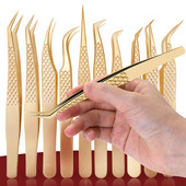 Pinceta za obožavatelje ekstenzija umjetnih trepavica Kliješta za obrve Nail Art štipaljke od 90 stupnjeva Profesionalni alati za izradu volumena