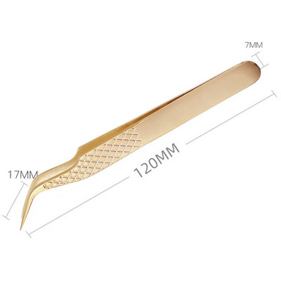 Pinceta za obožavatelje ekstenzija umjetnih trepavica Kliješta za obrve Nail Art štipaljke od 90 stupnjeva Profesionalni alati za izradu volumena