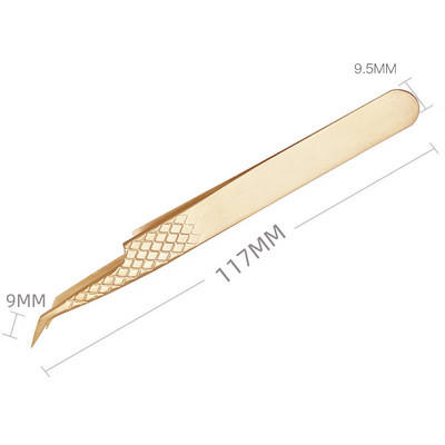 Pinceta za obožavatelje ekstenzija umjetnih trepavica Kliješta za obrve Nail Art štipaljke od 90 stupnjeva Profesionalni alati za izradu volumena