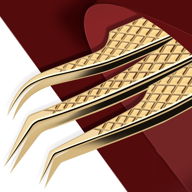 Pinceta za obožavatelje ekstenzija umjetnih trepavica Kliješta za obrve Nail Art štipaljke od 90 stupnjeva Profesionalni alati za izradu volumena