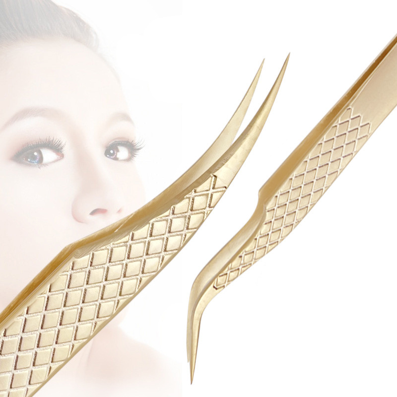 Pinceta za obožavatelje ekstenzija umjetnih trepavica Kliješta za obrve Nail Art štipaljke od 90 stupnjeva Profesionalni alati za izradu volumena