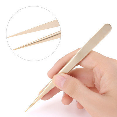 1 db Pearl Gold szempilla csipesz rozsdamentes acél nagy pontosságú antisztatikus csipesz szempilla hosszabbításhoz