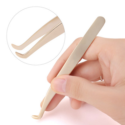 1 db Pearl Gold szempilla csipesz rozsdamentes acél nagy pontosságú antisztatikus csipesz szempilla hosszabbításhoz