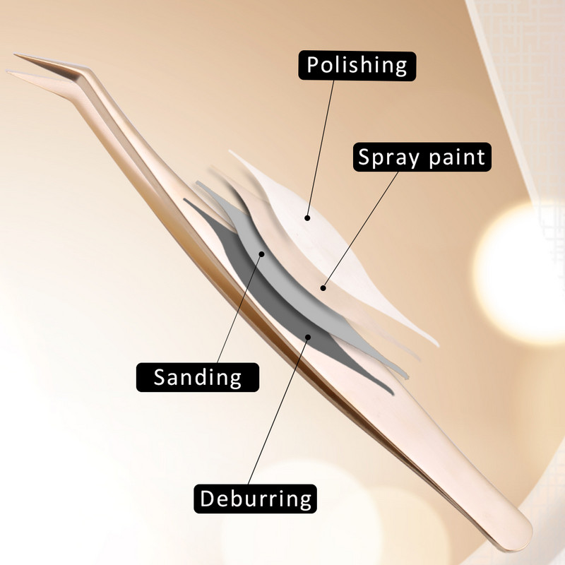 1 db Pearl Gold szempilla csipesz rozsdamentes acél nagy pontosságú antisztatikus csipesz szempilla hosszabbításhoz