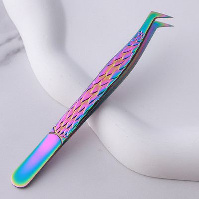 1 τεμάχιο Lashes Tweezers Eyelash Extension Clip από ανοξείδωτο ατσάλι για ανεμιστήρες όγκου αντιολισθητικές λαβίδες νυχιών υψηλής ακρίβειας Εργαλεία μακιγιάζ