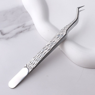 1 τεμάχιο Lashes Tweezers Eyelash Extension Clip από ανοξείδωτο ατσάλι για ανεμιστήρες όγκου αντιολισθητικές λαβίδες νυχιών υψηλής ακρίβειας Εργαλεία μακιγιάζ