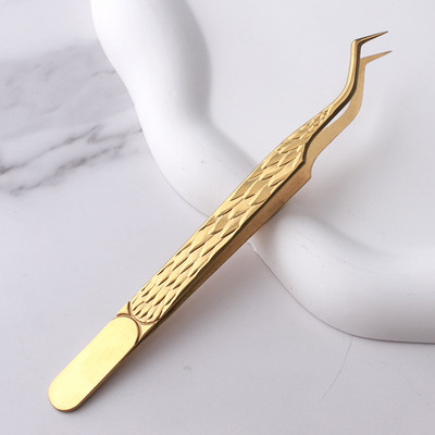 1 τεμάχιο Lashes Tweezers Eyelash Extension Clip από ανοξείδωτο ατσάλι για ανεμιστήρες όγκου αντιολισθητικές λαβίδες νυχιών υψηλής ακρίβειας Εργαλεία μακιγιάζ