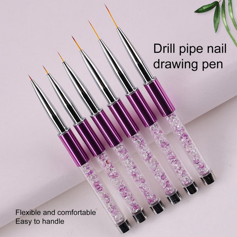Küüntekunsti pintsel kattega maniküüri pliiatsiga UV geelmaali joonistuspintsel kodus küünejoonte joonistuspintslid maniküüri küünte kunstitööriistad