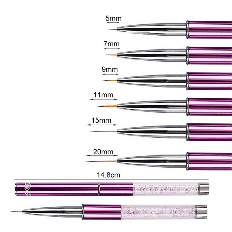 Küüntekunsti pintsel kattega maniküüri pliiatsiga UV geelmaali joonistuspintsel kodus küünejoonte joonistuspintslid maniküüri küünte kunstitööriistad