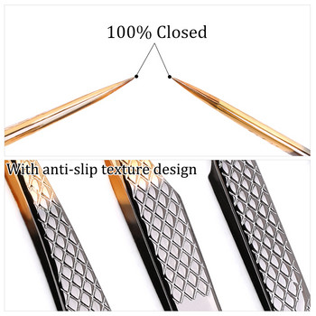 100% затворени висококачествени първокласни черно-златни мигли Пинцети Ръчен дизайн против приплъзване 3D 6D Удължаване на мигли Инструменти за грим