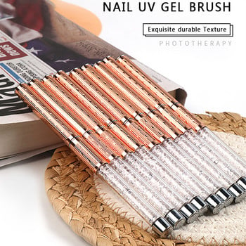 BQAN 9 Style Nail Art Brush Rhinestone Handle Gradient Nail Brush Line Painting Brushes Nail Crystal ακρυλικό στυλό σχεδίασης