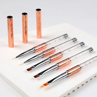 BQAN 9 Style Nail Art Brush Rhinestone Handle Gradient Nail Brush Line Painting Brushes Nail Crystal Acrylic Liner Drawing Pen