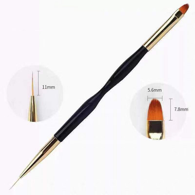 7 dydžių nagų dailės šepetėlis su blizgančia rankena akrilo pudrai 100% nailono manikiūro akrilo nagai apvalus nagų dailės šepetėlis su greituoju smėliu