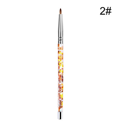 7 dydžių nagų dailės šepetėlis su blizgančia rankena akrilo pudrai 100% nailono manikiūro akrilo nagai apvalus nagų dailės šepetėlis su greituoju smėliu