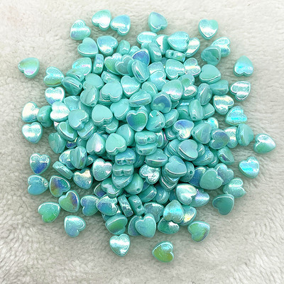 50 komada 8 mm AB Akrilne perle u obliku srca u obliku labavih odstojnika za izradu nakita Dodaci za ogrlice za narukvice DIY