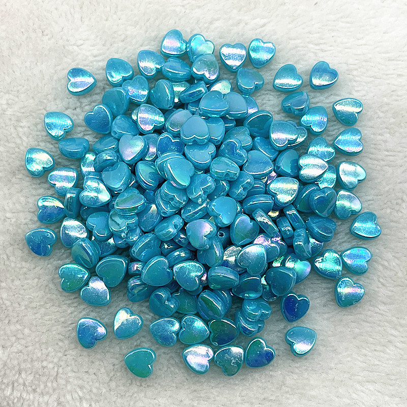 50 komada 8 mm AB Akrilne perle u obliku srca u obliku labavih odstojnika za izradu nakita Dodaci za ogrlice za narukvice DIY