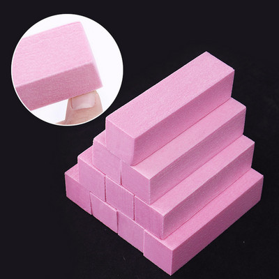 Pink White Полиращи шлифовъчни пили Block Pedicure Manicure Care Sponge Nail Art Buffer Grindig Polishing No Hurt Инструменти за ноктопластика