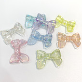 5db/tétel 24mmx32mm akril gyöngyök AB színű aranyos masni formájú távtartó gyöngyök ékszerkészítési kellékekhez karkötők barkács kiegészítők