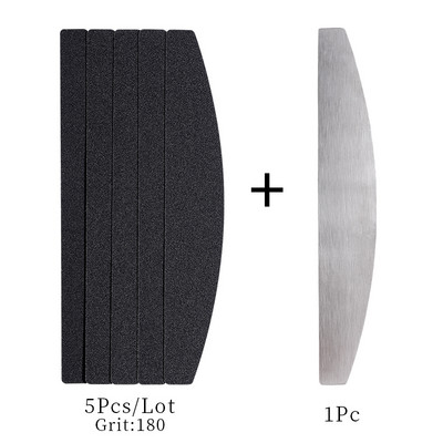 Half Moon asendusküüneviil 100/180/240 10tk must eemaldatav liivapaber roostevabast terasest käepidemega metallist lihvviilidega