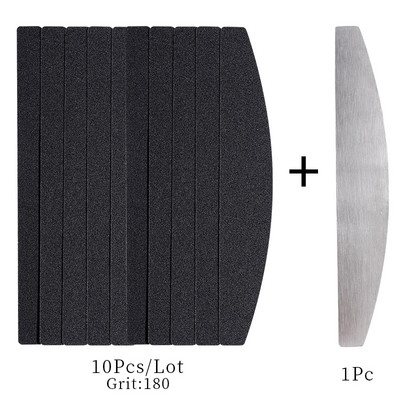 Half Moon asendusküüneviil 100/180/240 10tk must eemaldatav liivapaber roostevabast terasest käepidemega metallist lihvviilidega