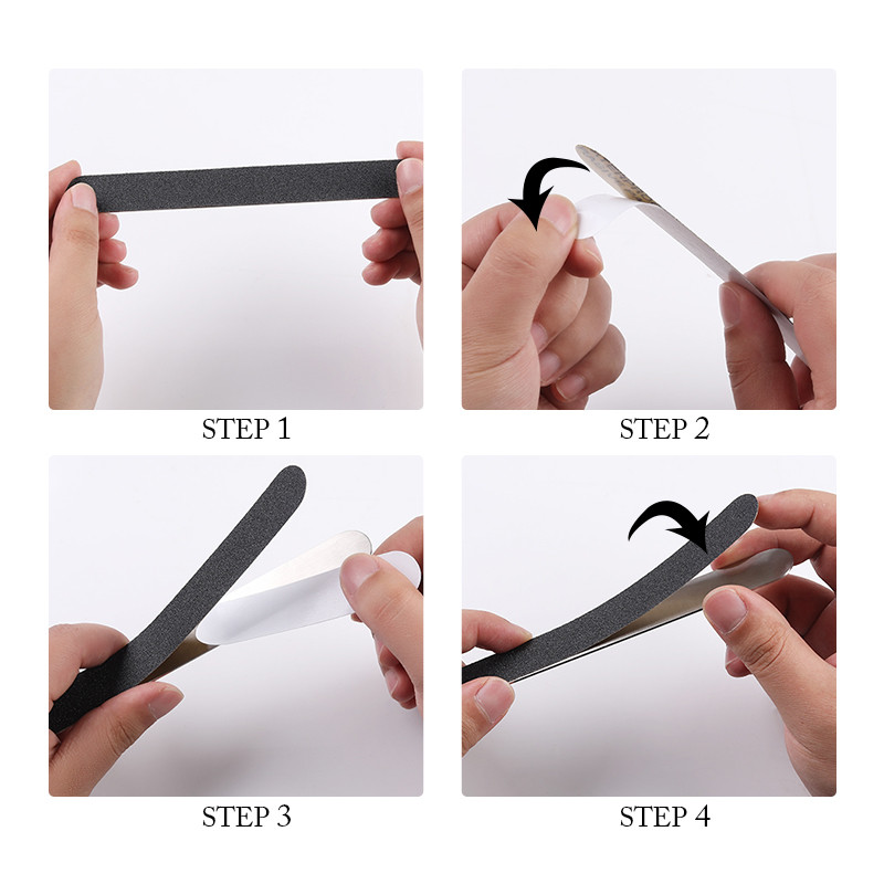 Half Moon asendusküüneviil 100/180/240 10tk must eemaldatav liivapaber roostevabast terasest käepidemega metallist lihvviilidega