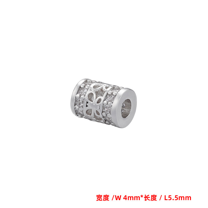 ZHUKOU 4/6mm mărgele tub fluture pentru realizarea de bijuterii margele delicate de bijuterii din zirconiu cubic pentru accesorii de bijuterii pentru brățări VZ305