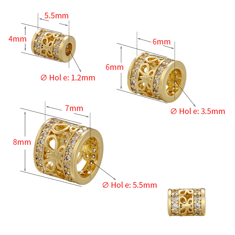 ZHUKOU 4/6mm mărgele tub fluture pentru realizarea de bijuterii margele delicate de bijuterii din zirconiu cubic pentru accesorii de bijuterii pentru brățări VZ305