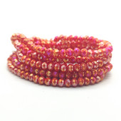 2 3 4 6 8 mm crveno presvučeno staklo fasetirano ravno okruglo kristalno zrno odstojnik labavo zrno za izradu nakita ogrlica narukvica DIY