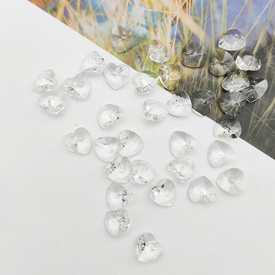 20 tk Südamekujuline 10mm 14mm lihvitud kristallklaasist pealispinnaga puuritud lahtised ripatsid Helmed ehete tegemiseks isetegemise käsitöö leiud
