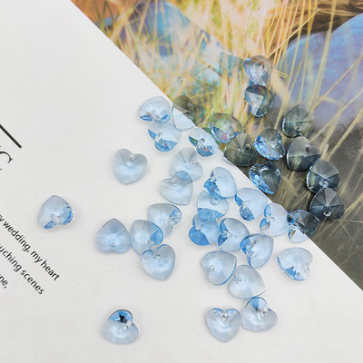 20 tk Südamekujuline 10mm 14mm lihvitud kristallklaasist pealispinnaga puuritud lahtised ripatsid Helmed ehete tegemiseks isetegemise käsitöö leiud