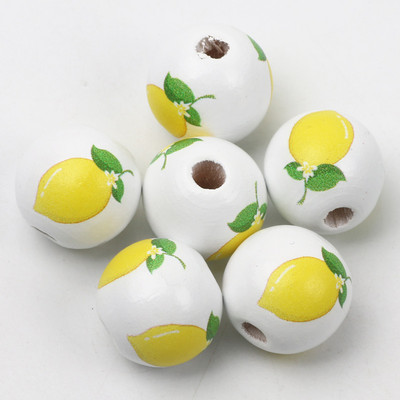 ÚJ természetes fagyöngyök rajzfilm aranyos többszínű mintás 15mm fehér kerek golyók gyöngyök ékszerkészítéshez barkács ékszer kiegészítők