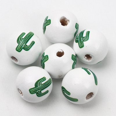 ÚJ természetes fagyöngyök rajzfilm aranyos többszínű mintás 15mm fehér kerek golyók gyöngyök ékszerkészítéshez barkács ékszer kiegészítők