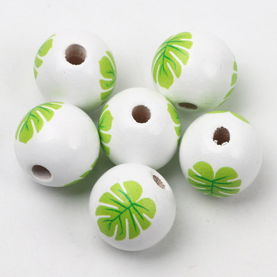 ÚJ természetes fagyöngyök rajzfilm aranyos többszínű mintás 15mm fehér kerek golyók gyöngyök ékszerkészítéshez barkács ékszer kiegészítők