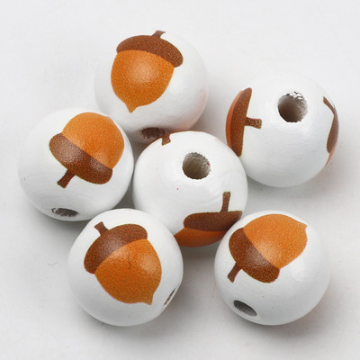 ÚJ természetes fagyöngyök rajzfilm aranyos többszínű mintás 15mm fehér kerek golyók gyöngyök ékszerkészítéshez barkács ékszer kiegészítők