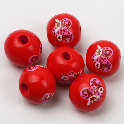 ÚJ természetes fagyöngyök rajzfilm aranyos többszínű mintás 15mm fehér kerek golyók gyöngyök ékszerkészítéshez barkács ékszer kiegészítők